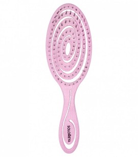 Заказать онлайн Solomeya Подвижная био-расческа для волос Розовая Detangling bio hair brush в KoreaSecret