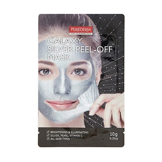 Заказать онлайн Purederm Серебряная осветляющая и придающая сияние маска-пилинг Galaxy Silver Peel-off Mask в KoreaSecret