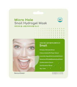 Заказать онлайн BeauuGreen Гидрогелевая маска с муцином улитки Micro Hole Snail Hydrogel Mask в KoreaSecret