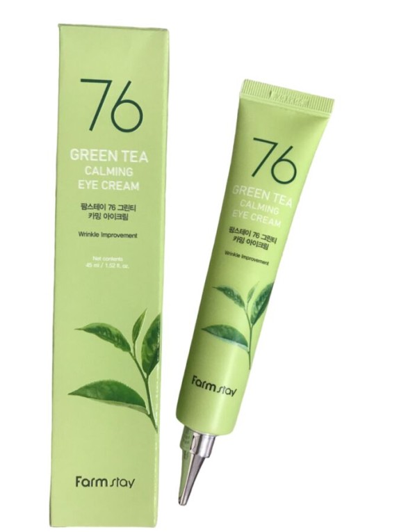 Заказать онлайн Farmstay Крем для век с зеленым чаем Eye Cream 76 Green Tea Calming в KoreaSecret