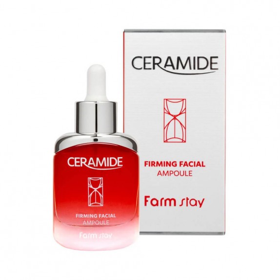 Заказать онлайн FarmStay Укрепляющая сыворотка с керамидами  Ceramide Firming Facial Ampoule в KoreaSecret