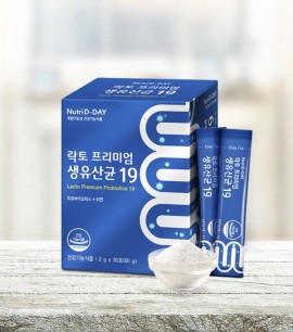 Заказать онлайн Nutri D-Day Пробиотики - комбинация лактобактерий Lacto Premium Live Lactobacillus 19 (30 стиков по 2гр) в KoreaSecret
