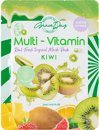 Заказать онлайн Grace Day Маска-салфетка с киви Multi-Vitamin Real Fresh Tropical Mask Pack Kiwi в KoreaSecret