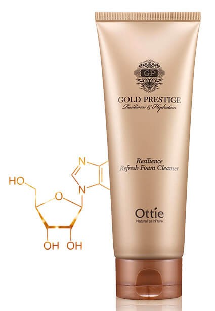 Заказать онлайн Ottie Увлажняющая пенка для упругости кожи 150 мл Gold Resilience Refresh Foam Cleanser в KoreaSecret