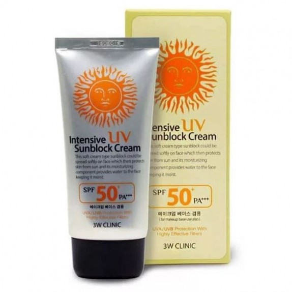 Заказать онлайн 3W Clinic Солнцезащитный крем Intensive UV Sunblock SPF50+ в KoreaSecret