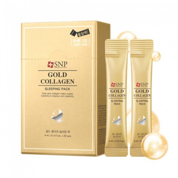 Заказать онлайн SNP Ночная маска с коллагеном и золотом Gold Collagen Sleeping Pack в KoreaSecret