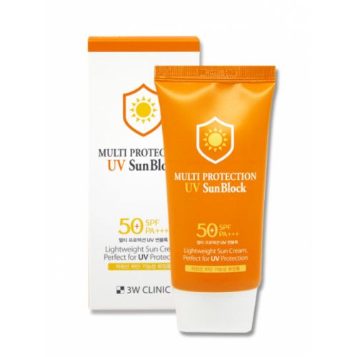 Заказать онлайн 3W Clinic Солнцезащитный крем Multi portection UV Sun Block SPF 50+ PA +++ в KoreaSecret