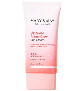 Заказать онлайн MM Солнцезащитный крем-праймер для сияния кожи Vegan Primer Glow Sun Cream SPF50+ PA++++ в KoreaSecret