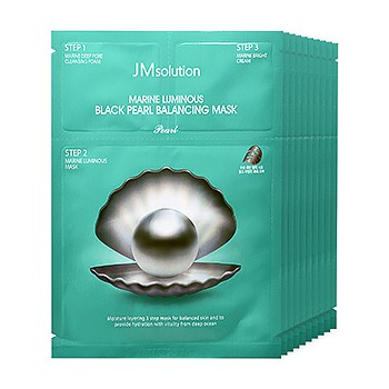 Заказать онлайн JMsolution Трехступенчатая маска с черным жемчугом Marine Luminous Black Pearl Balancing Mask в KoreaSecret