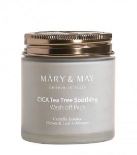 Заказать онлайн Mary&May Глиняная маска для чувствительной кожи CICA TeaTree Soothing Wash off Pack в KoreaSecret