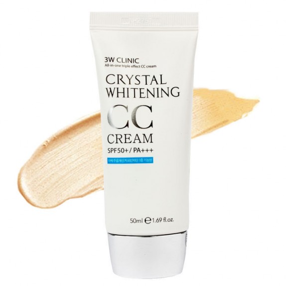 Заказать онлайн 3W Clinic Осветляющий СС крем  Crystal Whitening CC Cream SPF 50/PA+++ в KoreaSecret
