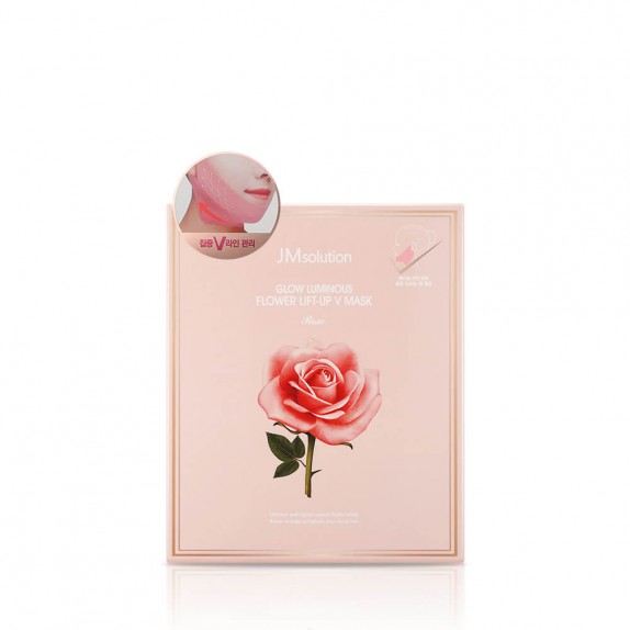 Заказать онлайн JMsolution Маска для подтяжки контура лица с розой Glow Luminous Flower Lift-Up V Mask в KoreaSecret