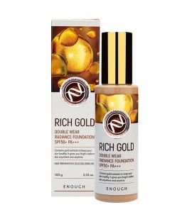 Enough Тональная основа с золотом для сияния кожи 13 тон Rich Gold Double Wear Radiance Foundation SPF50+ PA+