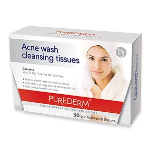 Заказать онлайн Purederm Салфетки очищающие против акне Acne Wash Cleansing Tissue в KoreaSecret