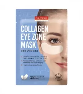 Заказать онлайн Purederm Коллагеновые патчи под глаза 30шт Collagen Eye Zone Mask в KoreaSecret
