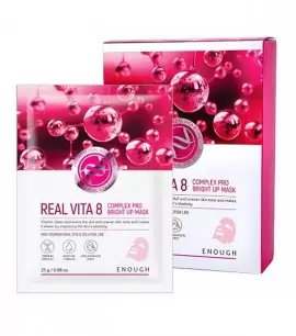 Заказать онлайн Enough Маска для сияния кожи с витаминами Premium Real Vita 8 Complex Pro Bright Up Mask в KoreaSecret
